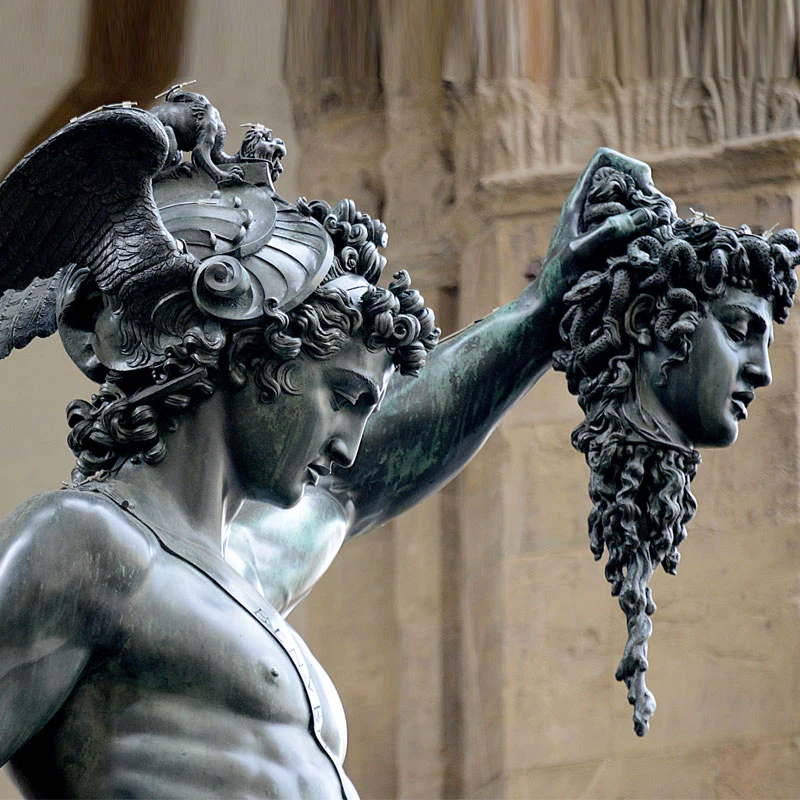 Greek Mythology Lost Wax Bronze Medusa Sculpture The Gorgon Head Bust Statue
