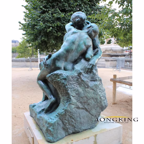 Estátua de homem pensante de bronze em tamanho real para decoração de jardim